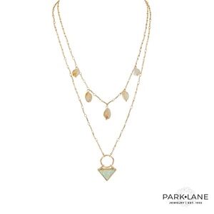 Park Lane OLIVE Necklace Boho 2 in 1 layered Bohemian Mint Natural Earthy Tones